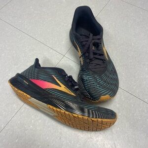 Brooks Black and Teal Running Shoes with Pink and Gold Accents